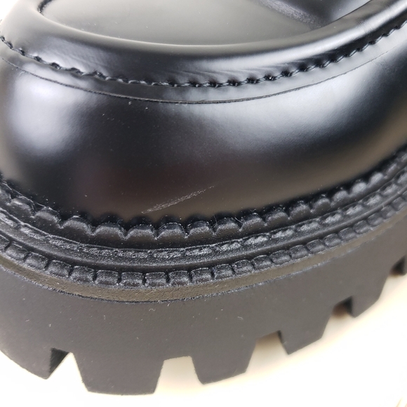 Steve Madden Aerin Platform Penny Loafer Shoes Size 8 Black Preppy Academia - Picture 12 of 12